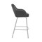 Armen Living Aura Gray Faux Leather and Brushed Stainless Steel Swivel 30" Bar Stool LCAUBABSGR30 - alternate 3